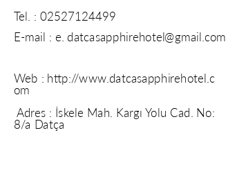 Data Sapphire Hotel iletiim bilgileri